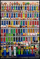 Collection of Pez dispensers, Pez museum. Burlingame,  California, USA (color)