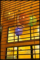 Lanterns in restaurant lobby. Burlingame,  California, USA