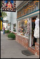 Giftshop decorated with pumpkins. Half Moon Bay, California, USA (color)