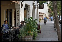 Cafe and sidewalk. Palo Alto,  California, USA (color)