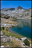 Saddlebag lake and peak, John Muir Wilderness. California, USA ( color)