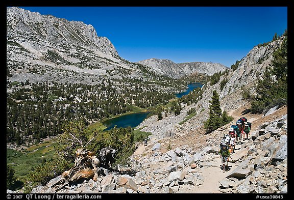 Valley and Long Lake, John Muir Wilderness. California, USA (color)