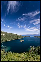 Emerald Bay and Lake Tahoe, Emerald Bay State Park, California. USA