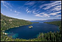 Wide view of Emerald Bay and Lake Tahoe, California. USA ( color)