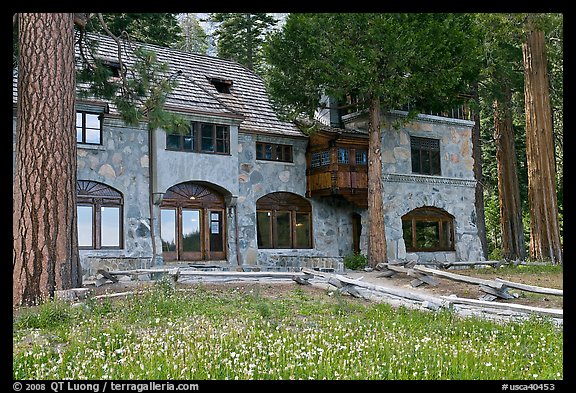 Vikingsholm castle facade, Emerald Bay,  Lake Tahoe, California. USA (color)