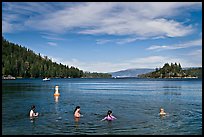 Family in water, Emerald Bay, California. USA