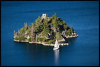 Yacht near Fannette Island, and sailboat, Emerald Bay State Park, California. USA