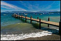 Dock on a windy day, West shore, Lake Tahoe, California. USA (color)