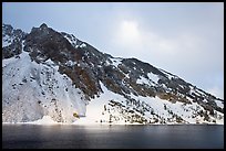 Peak with fresh snow, Ellery Lake. California, USA