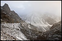 Snow and clouds, Tioga Pass road. California, USA