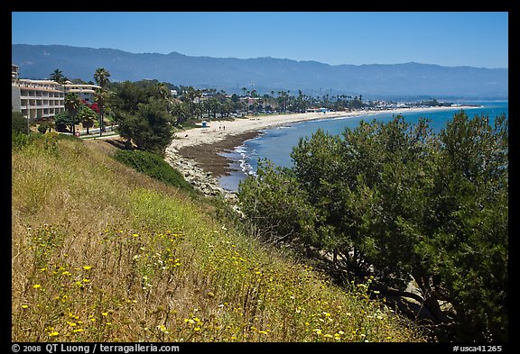 Hillside and waterfront. Santa Barbara, California, USA (color)