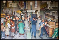 Coit tower mural depicting street scene in depression-area. San Francisco, California, USA