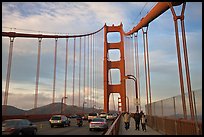 Sidewalk and traffic from the Golden Gate Bridge. San Francisco, California, USA (color)