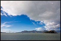 San Francisco Bay, Golden Gate Bridge and Alcatraz. San Francisco, California, USA