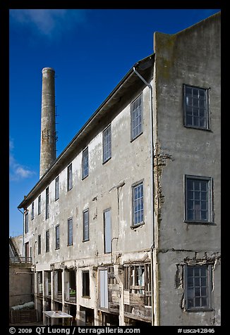 Industrial building, Alcatraz Island. San Francisco, California, USA (color)