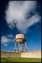 Water tower and cloud, Alcatraz. San Francisco, California, USA