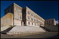 Alcatraz Penitentiary and exercise yard. San Francisco, California, USA ( color)
