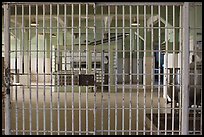 Dining hall, Alcatraz Penitentiary interior. San Francisco, California, USA (color)