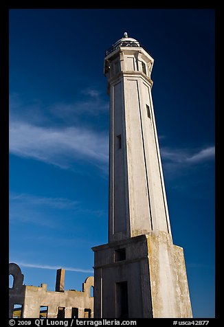 Lighthouse, Alcatraz Island. San Francisco, California, USA (color)