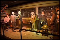 Wax figures of scientists with one outlier, Madame Tussauds. San Francisco, California, USA ( color)