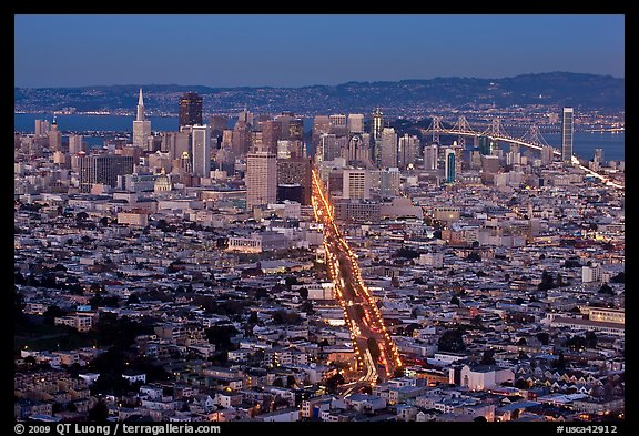 Night San Francisco cityscape. San Francisco, California, USA (color)