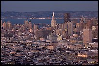 San Francisco downtown buildings at night. San Francisco, California, USA ( color)