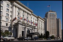 Luxury Hotels on Nob Hill. San Francisco, California, USA (color)