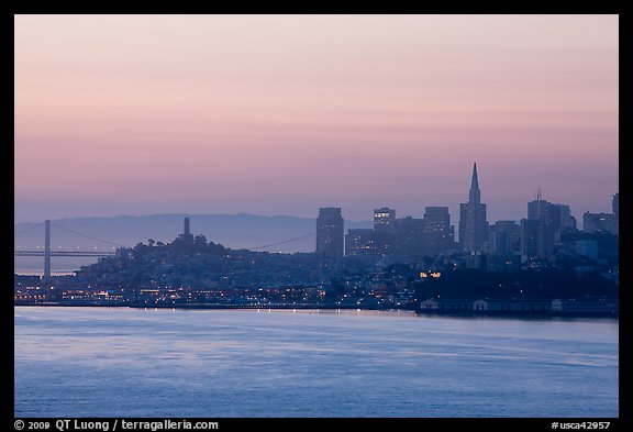 San Francisco skyline at dawn. San Francisco, California, USA (color)