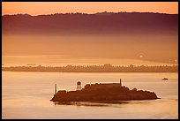 Sunrise, Alcatraz Island and Treasure Island. San Francisco, California, USA