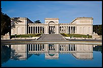 California Palace of the Legion of Honor with reflections, early morning. San Francisco, California, USA (color)