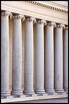 Columns in the forecourt, Legion of Honor, early morning. San Francisco, California, USA (color)