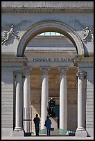 Entrance, Rodin sculpture, and tourists, California Palace of the Legion of Honor museum. San Francisco, California, USA