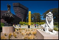 Sculptures and new De Young museum, Golden Gate Park. San Francisco, California, USA