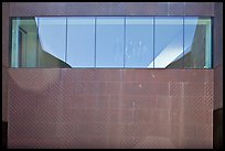 Copper-covered wall and bay window, De Young museum. San Francisco, California, USA (color)