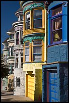Colorful Victorian houses, Haight-Ashbury District. San Francisco, California, USA ( color)