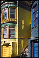 Victorian houses detail, Haight-Ashbury District. San Francisco, California, USA (color)