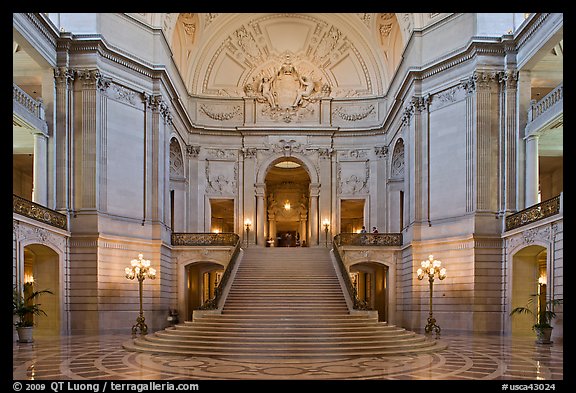 Inside San Francisco City Hall. San Francisco, California, USA (color)