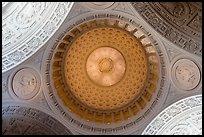 City Hall dome from below, fifth largest in the world. San Francisco, California, USA (color)