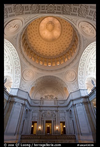Rotunda and Dome, City Hall. San Francisco, California, USA (color)