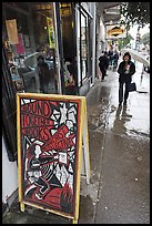 Sidewalk on rainy day. San Francisco, California, USA (color)