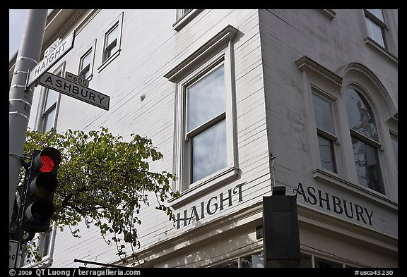 Corner of  Haight Street and Ashbury Street. San Francisco, California, USA