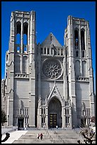 Grace Cathedral facade. San Francisco, California, USA