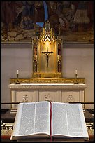 Bible and crucifix, Grace Cathedral. San Francisco, California, USA