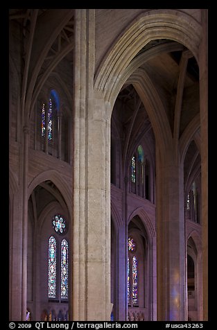 Detail of gothic-style vaulted arches, Grace Cathedral. San Francisco, California, USA