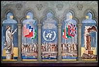 Fresco memorializing the founding of the United Nations, Grace Cathedral. San Francisco, California, USA ( color)