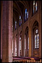 Nave and stained glass windows, Grace Cathedral. San Francisco, California, USA