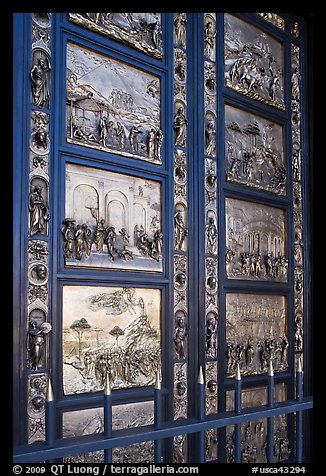 Ghiberti doors called Gates of Paradize, Grace Cathedral. San Francisco, California, USA