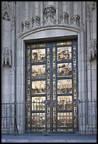 Copy of doors of the Florence Baptistry by Lorenzo Ghiberti, Grace Cathedral. San Francisco, California, USA ( color)