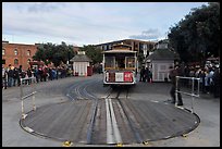 Turntable and cable car. San Francisco, California, USA