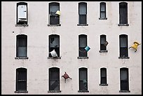 Facade with chairs installed as art. San Francisco, California, USA ( color)